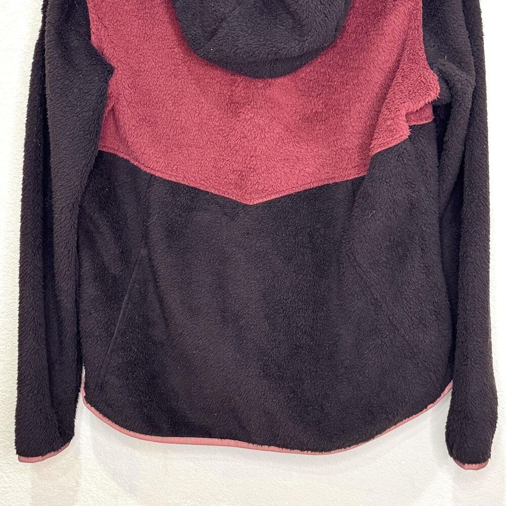 Kuhl Fleece Jacket Womens XL Black Burgundy Hooded Full Zip Sherpa Hoodie - Picture 11 of 12